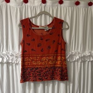 Women's Sequin Sleeveless Floral Top